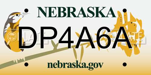 DP4A6A Nebraska License Plate