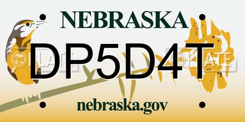 DP5D4T Nebraska License Plate