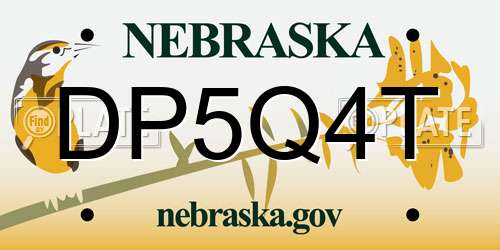 DP5Q4T Nebraska License Plate