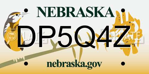 DP5Q4Z Nebraska License Plate