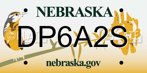 DP6A2S Nebraska License Plate