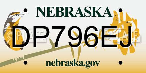 DP796EJ Nebraska License Plate