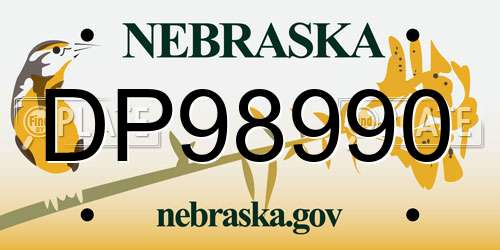 DP98990 Nebraska License Plate