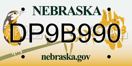 DP9B990 Nebraska License Plate
