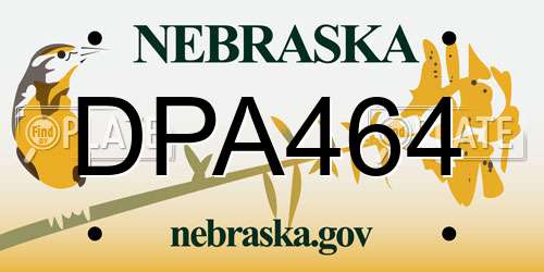 DPA464 Nebraska License Plate