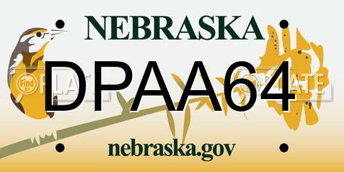 DPAA64 Nebraska License Plate