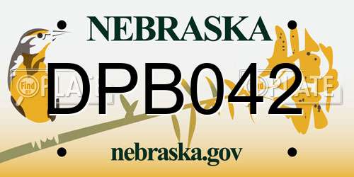 DPB042 Nebraska License Plate
