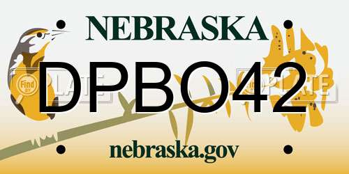 DPBO42 Nebraska License Plate