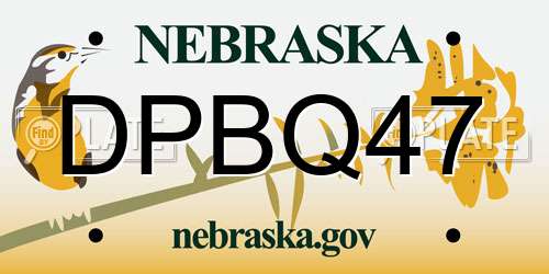 DPBQ47 Nebraska License Plate