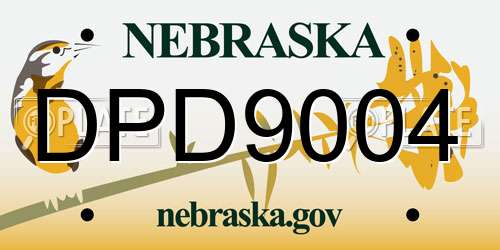 DPD9004 Nebraska License Plate