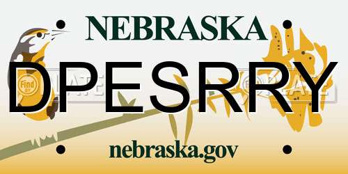 DPESRRY Nebraska License Plate