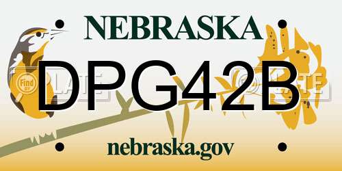DPG42B Nebraska License Plate