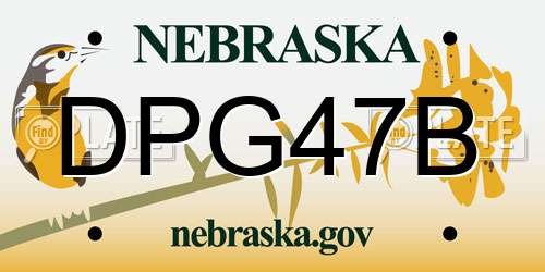 DPG47B Nebraska License Plate