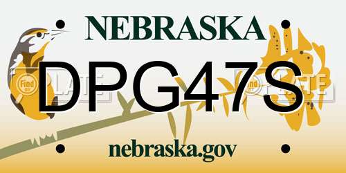 DPG47S Nebraska License Plate