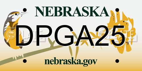 DPGA25 Nebraska License Plate
