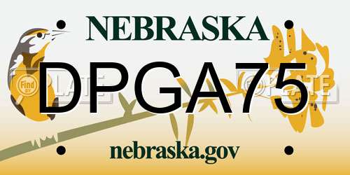 DPGA75 Nebraska License Plate