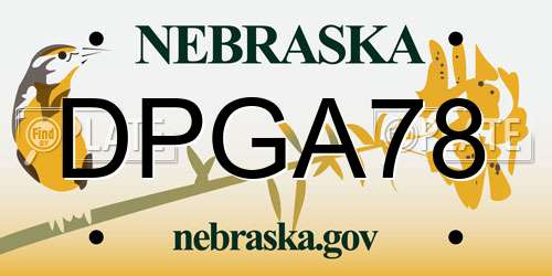 DPGA78 Nebraska License Plate