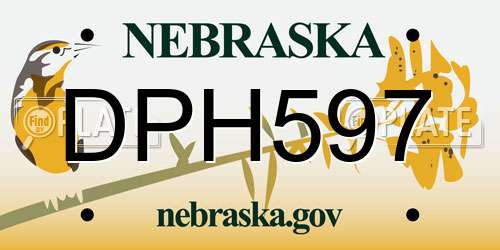 DPH597 Nebraska License Plate