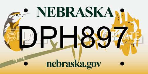 DPH897 Nebraska License Plate