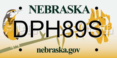 DPH89S Nebraska License Plate