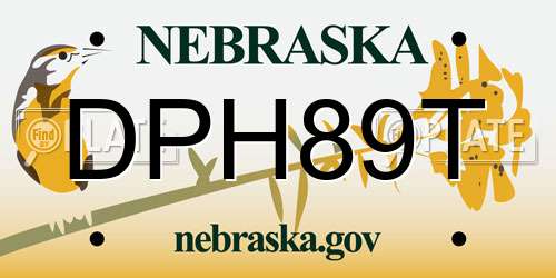 DPH89T Nebraska License Plate