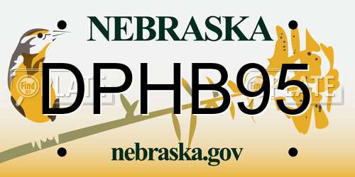 DPHB95 Nebraska License Plate