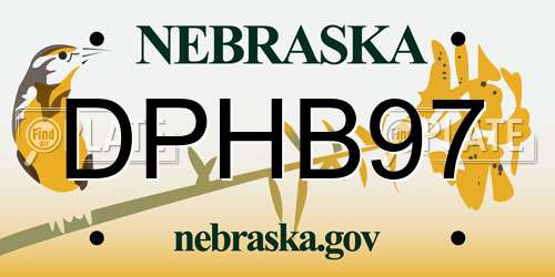 DPHB97 Nebraska License Plate