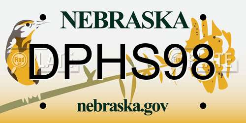 DPHS98 Nebraska License Plate