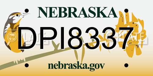 DPI8337 Nebraska License Plate