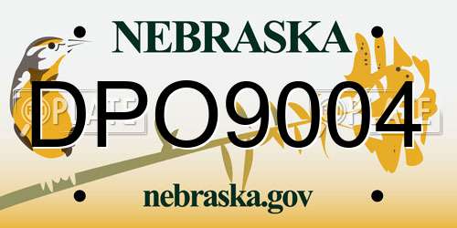 DPO9004 Nebraska License Plate
