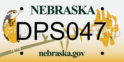 DPS047 Nebraska License Plate