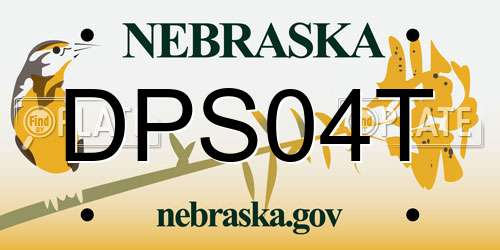 DPS04T Nebraska License Plate