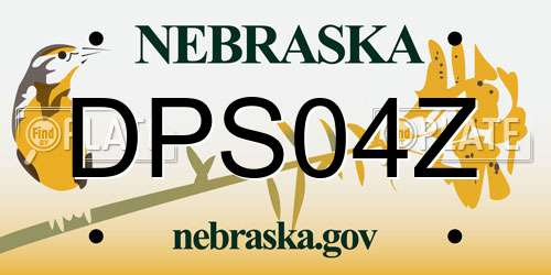 DPS04Z Nebraska License Plate