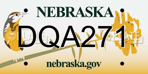DQA271 Nebraska License Plate