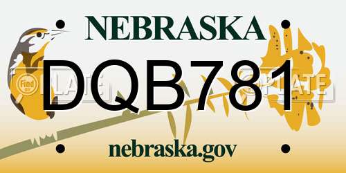 DQB781 Nebraska License Plate