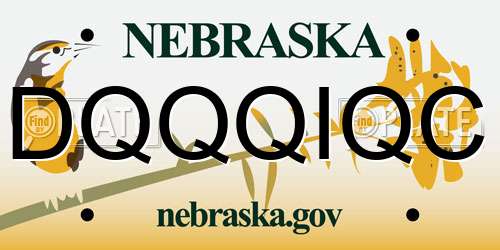 DQQQIQC Nebraska License Plate