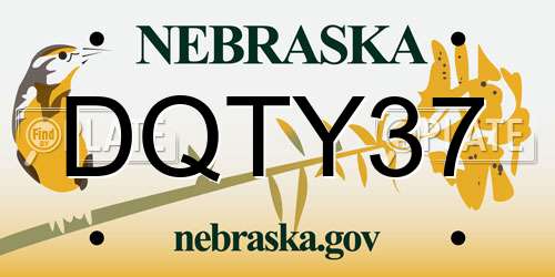 DQTY37 Nebraska License Plate