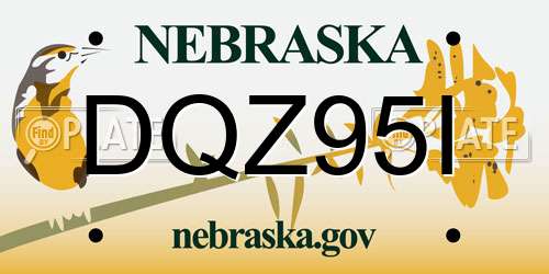 DQZ95I Nebraska License Plate