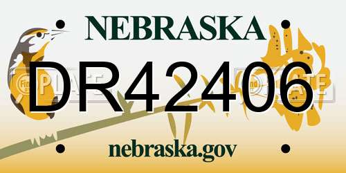 DR42406 Nebraska License Plate
