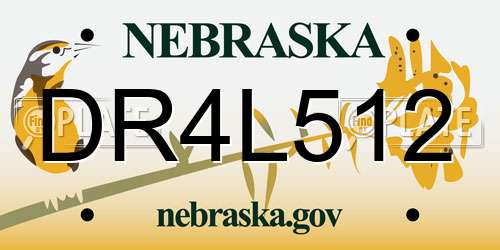 DR4L512 Nebraska License Plate