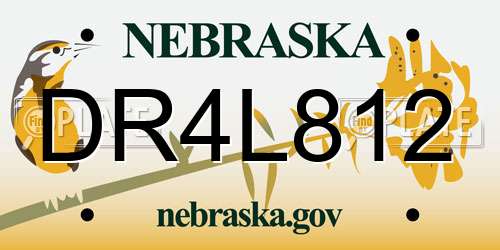 DR4L812 Nebraska License Plate
