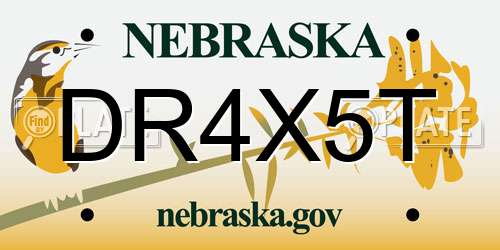 DR4X5T Nebraska License Plate