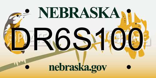 DR6S100 Nebraska License Plate
