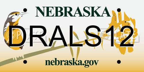 DRALS12 Nebraska License Plate