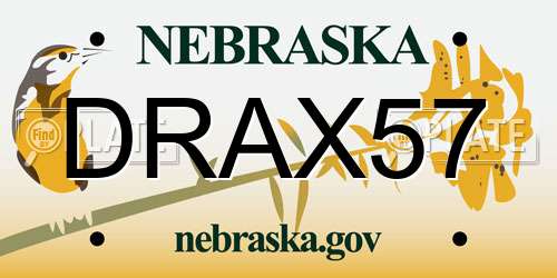 DRAX57 Nebraska License Plate
