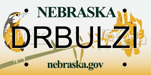 DRBULZI Nebraska License Plate