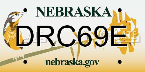 DRC69E Nebraska License Plate