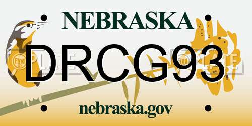 DRCG93 Nebraska License Plate