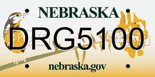 DRG5100 Nebraska License Plate