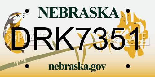 DRK7351 Nebraska License Plate